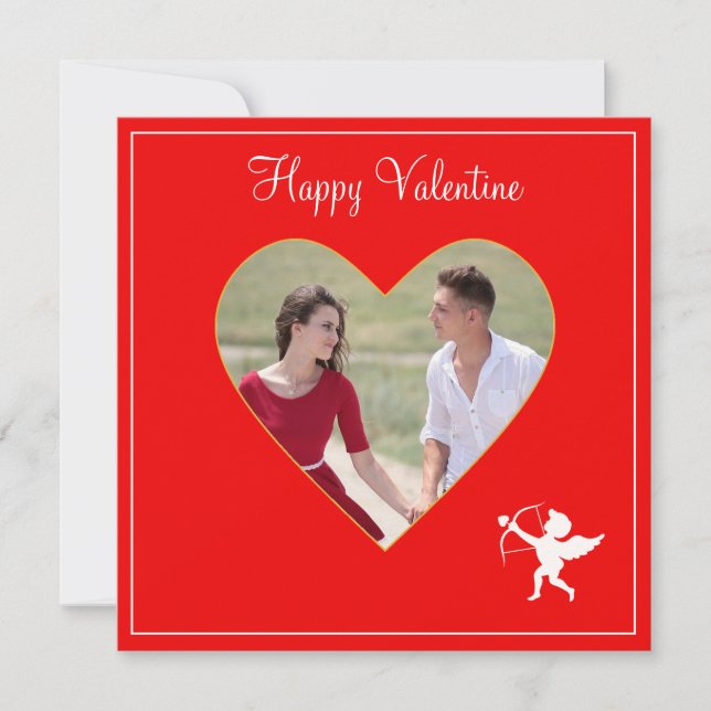 Foto de pareja personalizado y Valentine Cupido (Anverso)