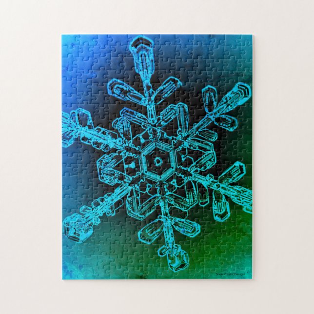 Foto de paro de nieve azul y verde rompecabezas (Vertical)