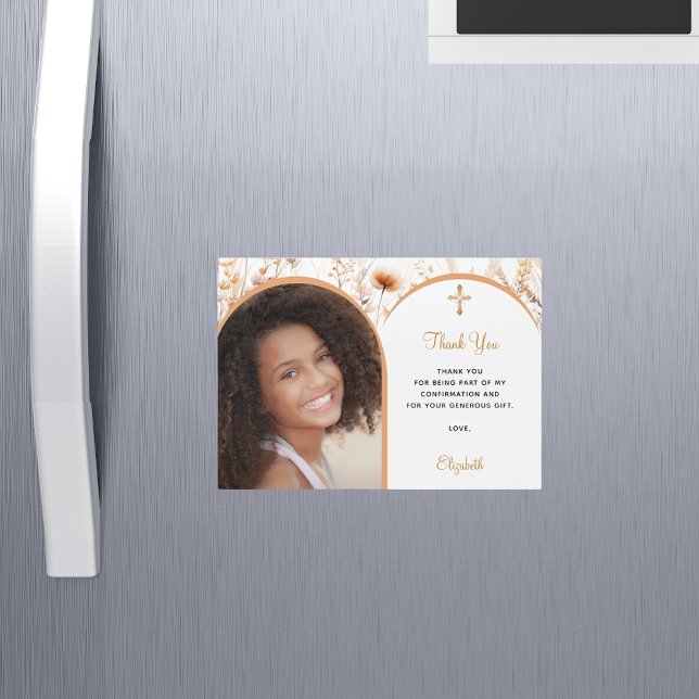 Foto de Peach wildflower Confirmación Gracias tarj (Subido por el creador)