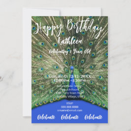 FOTO DE PEACOCK PURPLE FELIZ INVITACIÓN DE CUMPLEA