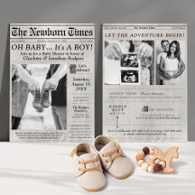 Foto de periódico lindo Oh Niño Invitación a ducha