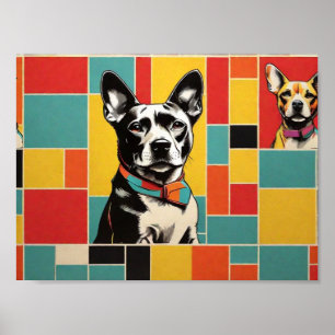 Foto de perro de arte pop - Poste de bloque de col