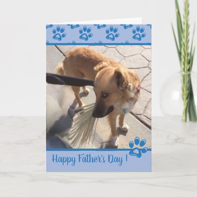 Foto de perro de bricolaje tarjeta del día del pad (Anverso)