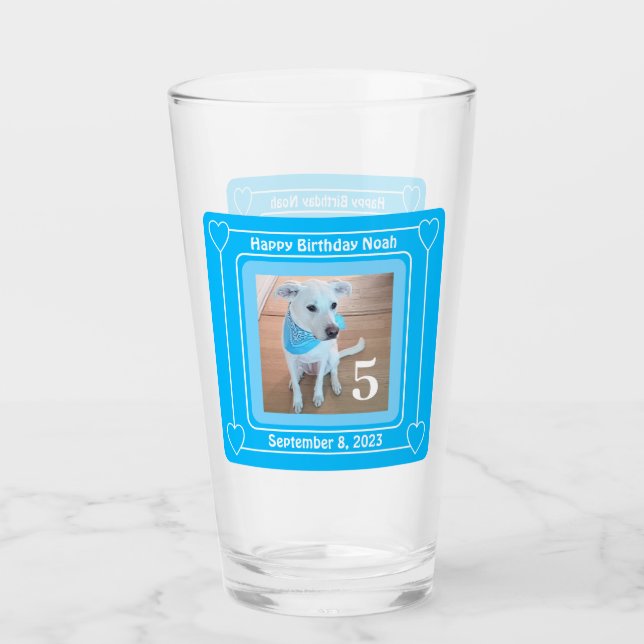 Foto de perro de cachorro lindo cumpleaños feliz n (Anverso)