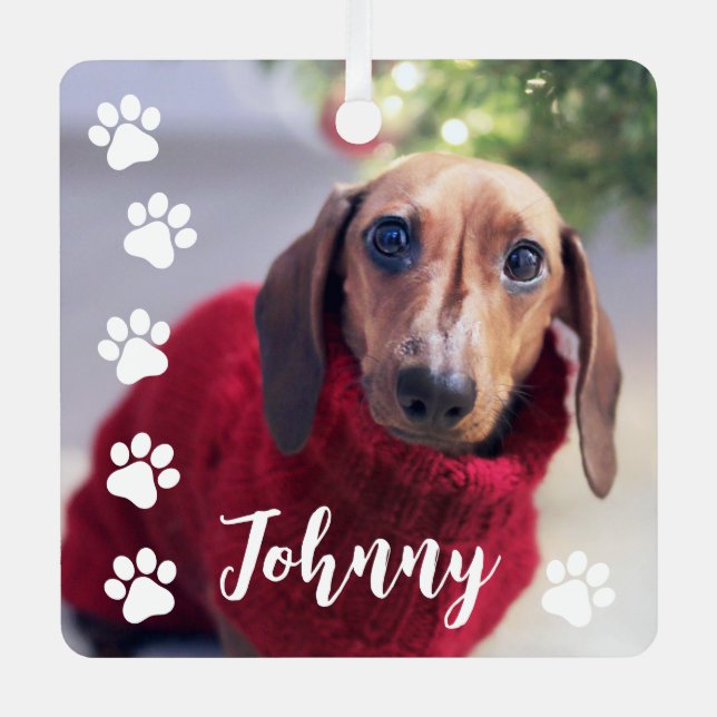Foto de perro Mascota de Navidad Ornamento de foto (Anverso)
