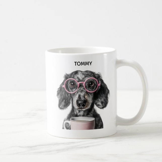 Foto de perro personalizada | Taza de café con nom (Derecha)