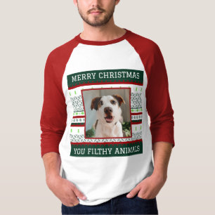 Foto de perro personalizado Navidades feos Camisa 