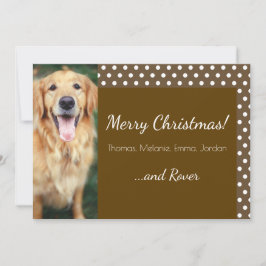 Foto de perro y tarjeta de Navidades marrones