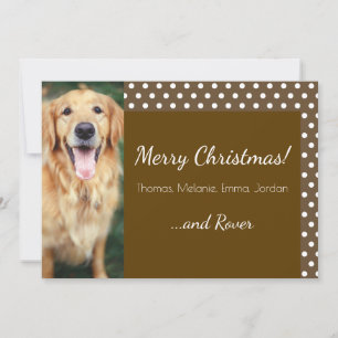 Foto de perro y tarjeta de Navidades marrones