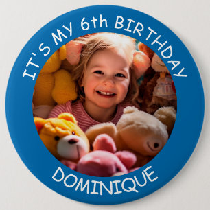 Foto De personalizable, Nombre Y Botón Cumpleaños 