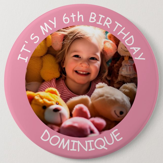 Foto De personalizable, Nombre Y Botón Cumpleaños  (Anverso)