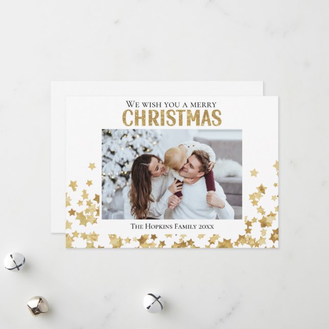 Foto de personalizado estrella de oro Tarjeta de N (Anverso/Reverso In Situ)