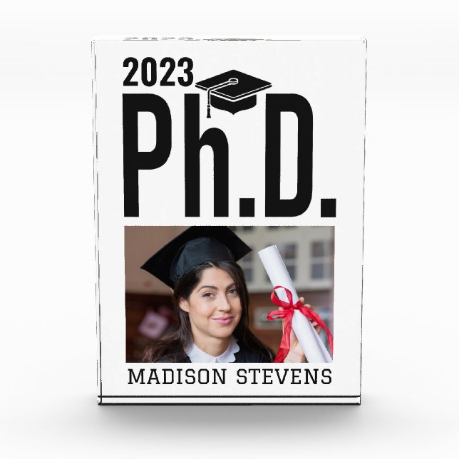Foto de personalizado, nombre y año Ph.D. (Anverso)