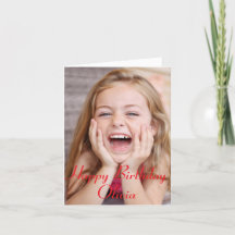 Foto de personalizado, tarjeta de cumpleaños.
