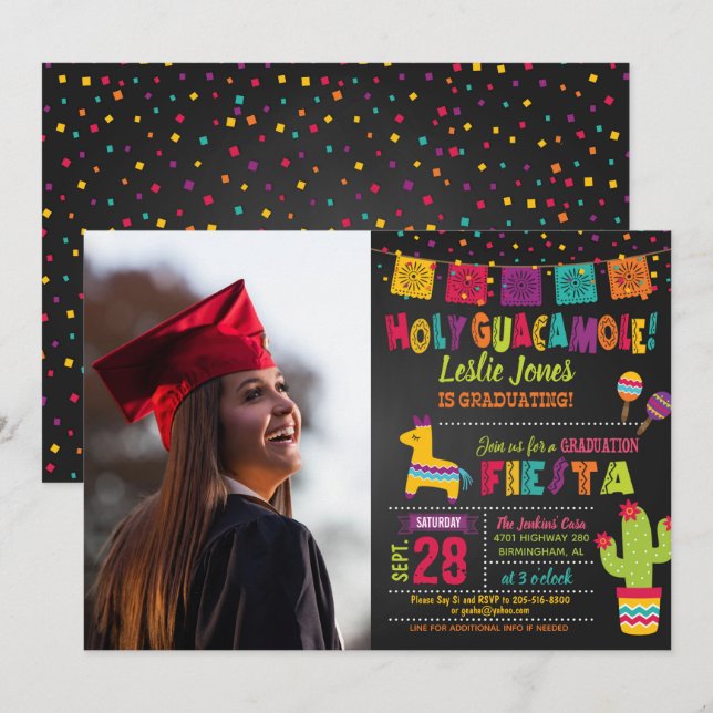 Foto de Piñata por invitación a graduación de Guac (Anverso / Reverso)