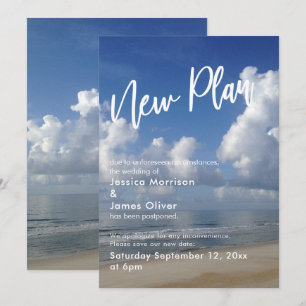 Foto de playa Boda pospuesto nueva tarjeta de actu