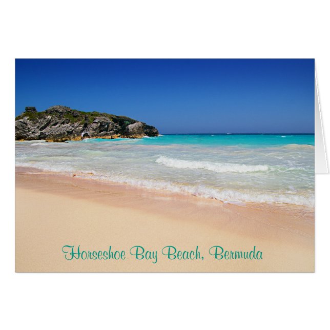 Foto de playa de arena rosa tropical de Bermudas (Anverso (Horizontal))