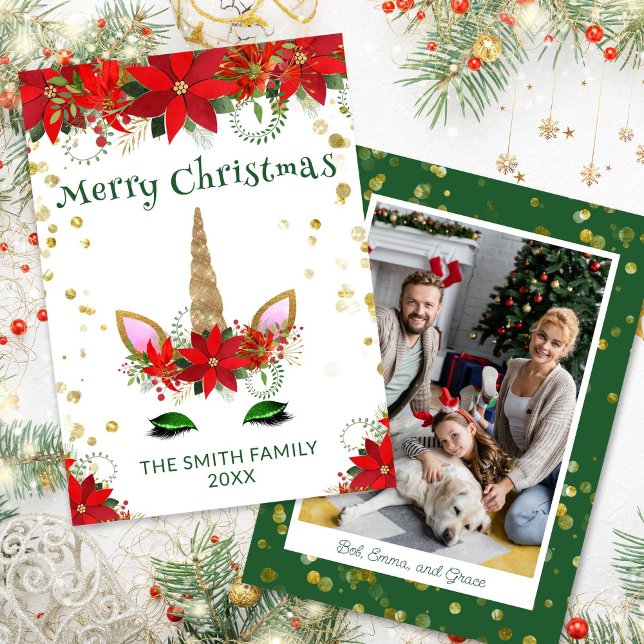 Foto de Poinsettia Unicorn con tarjeta de Navidade (Subido por el creador)