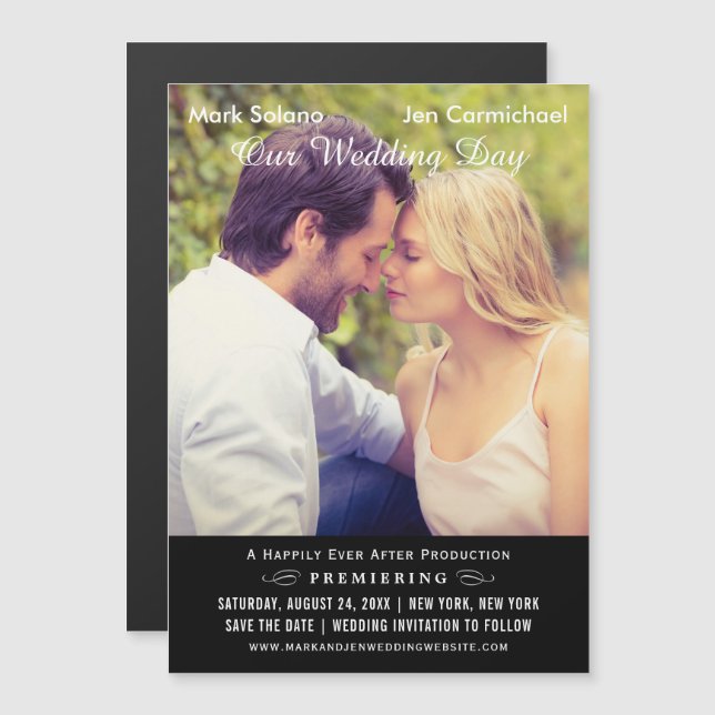 Foto de Poster de cine Boda negro Guardar la fecha (Anverso/Reverso)