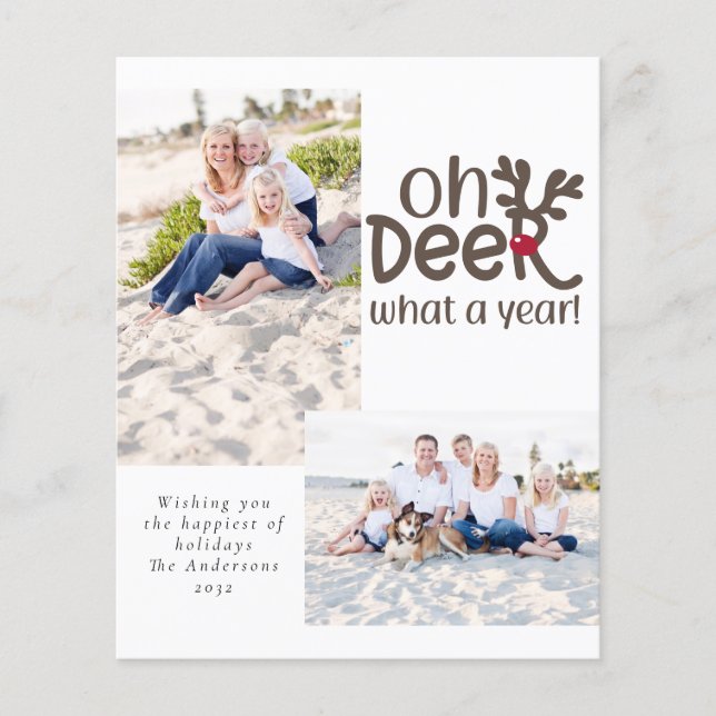 Foto de presupuesto de ciervo qué año! Tarjeta de  (Anverso)