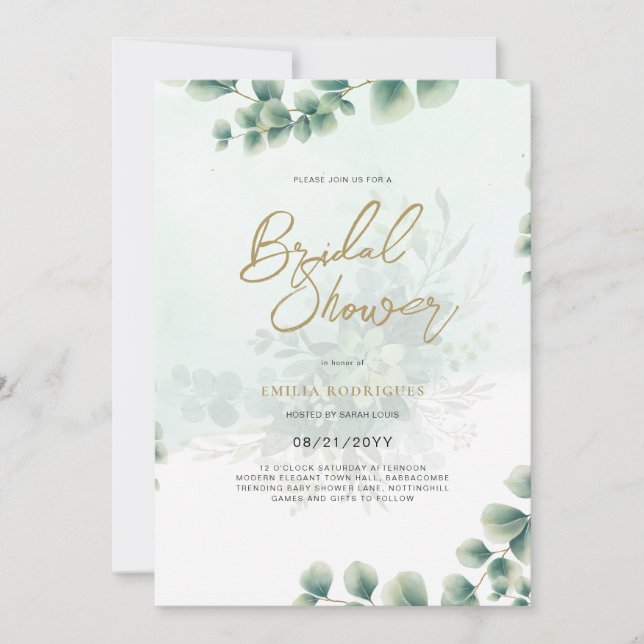Foto de presupuesto Invitación a ducha de novia Ho (Anverso)