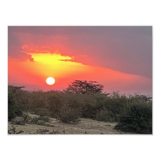 Foto de puesta de sol keniana (Frente)
