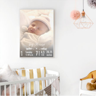 Foto de recién nacido con Baby Stats Pine Branch &