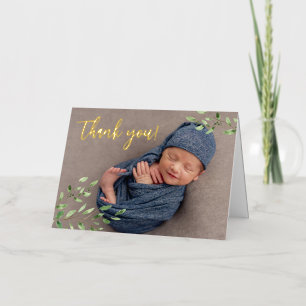 Foto de recién nacido personalizada Acuarela hojas
