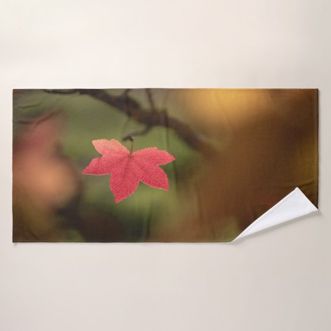 Foto de Red Leaf Nature (Toalla de baño)