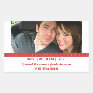 Foto de Red Modern Save the Date Pegatinas