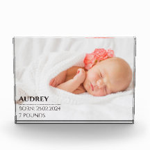 Foto de regalo de bloqueo de vidrio para recién na