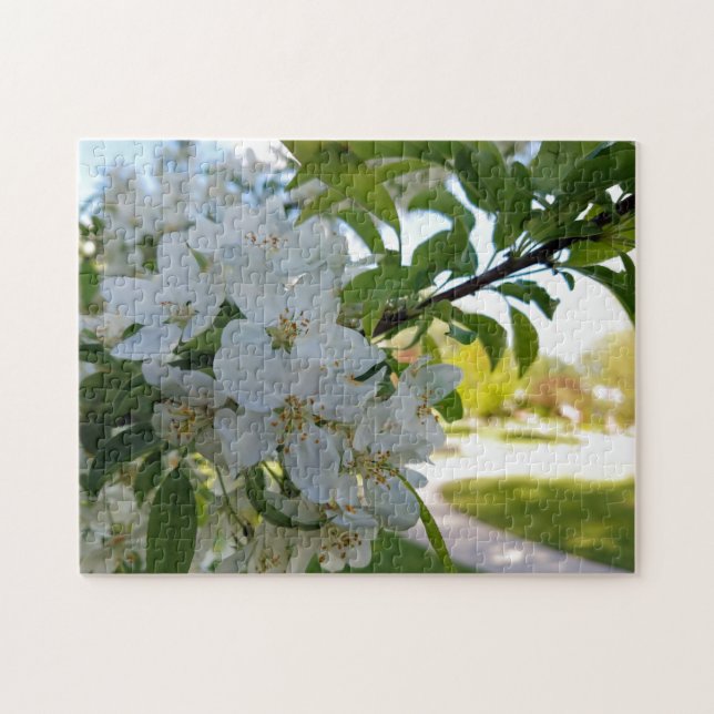 Foto de rompecabezas de árbol de flores blanco (Horizontal)