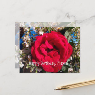 Foto de rosas rojas elegantes tarjeta plana de cum