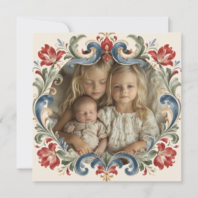 Foto de Rosemaling de Navidad Noruega  (Reverso)