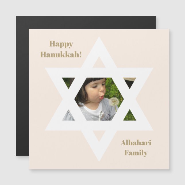 Foto de Rubor Pink Happy Hanukkah Cute (Anverso/Reverso)