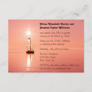 Foto de Sailboat Sunset - Invitación de Boda 3x5