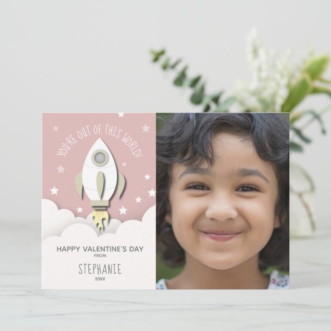 Foto de San Valentín de este cohete rosado mundial (Anverso de pie)