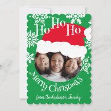 Foto de Santa Hat Ho Ho Ho Feliz Navidad Verde