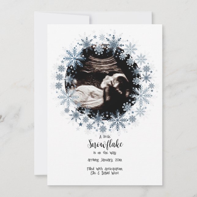 Foto de Snowflake Invitación de embarazo (Anverso)