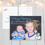 Foto de Snowman, tarjeta postal de la familia navi<br><div class="desc">Las postales personalizadas son una manera asequible de personalizar a sus Navidades Tarjetas Festividades para su familia y amigos.</div>