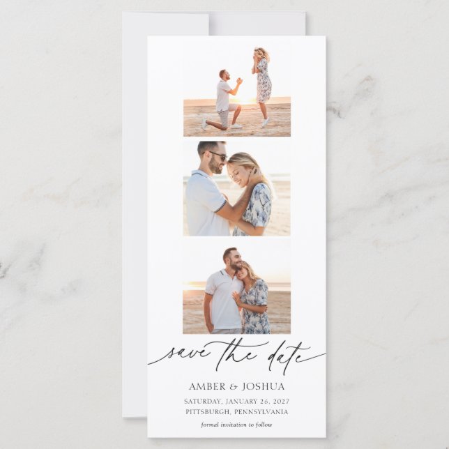 Foto de Strip Booth Wedding Save the Date (Anverso)