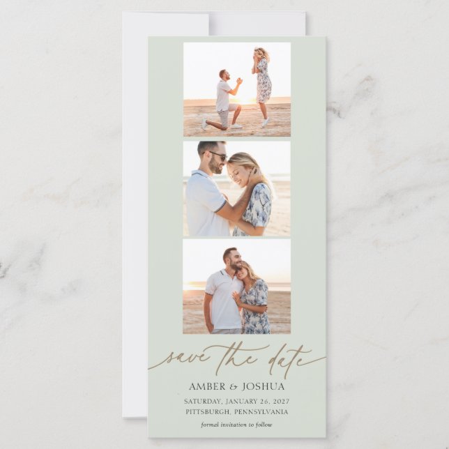 Foto de Strip Booth Wedding Save the Date (Anverso)