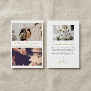 Foto de su boda, tarjeta de agradecimiento moderna