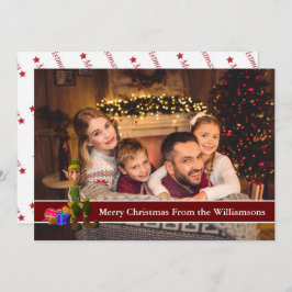 Foto de tarjeta completa y Elf con banda de texto 