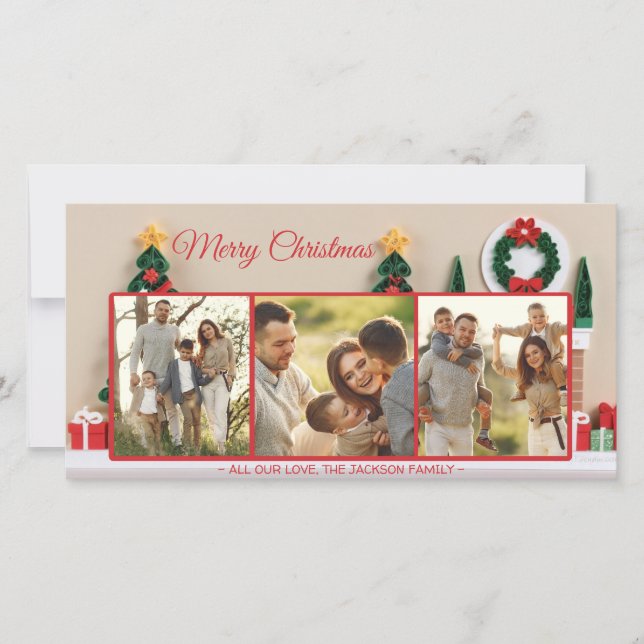 Foto de tarjeta de Navidades de Quilling de papel  (Anverso)