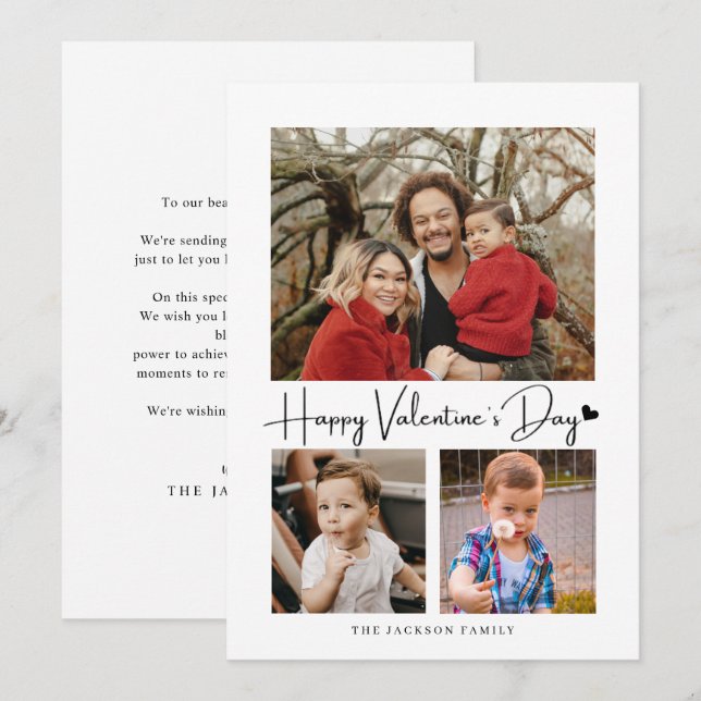 Foto de tarjeta de San Valentín de Black Heart Bla (Anverso / Reverso)