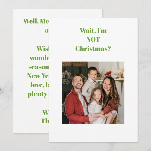 foto de texto divertido de Navidad (Anverso / Reverso)