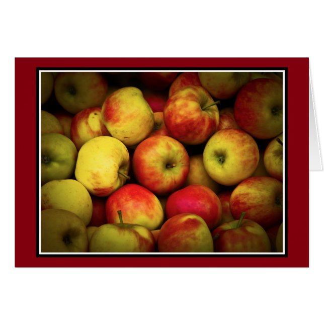 Foto de un Bushel de manzanas amarillas y rojas (Anverso (Horizontal))