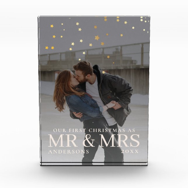 Foto de una pareja oscura con estrellas para Navid (Anverso)