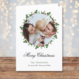 Foto de Wreath sobre la tarjeta de vacaciones de l